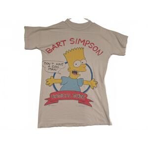 Vintage 1990 Bart Simpson Radical Dude Graphic T-Shirt Don’t Have A Cow Men Med